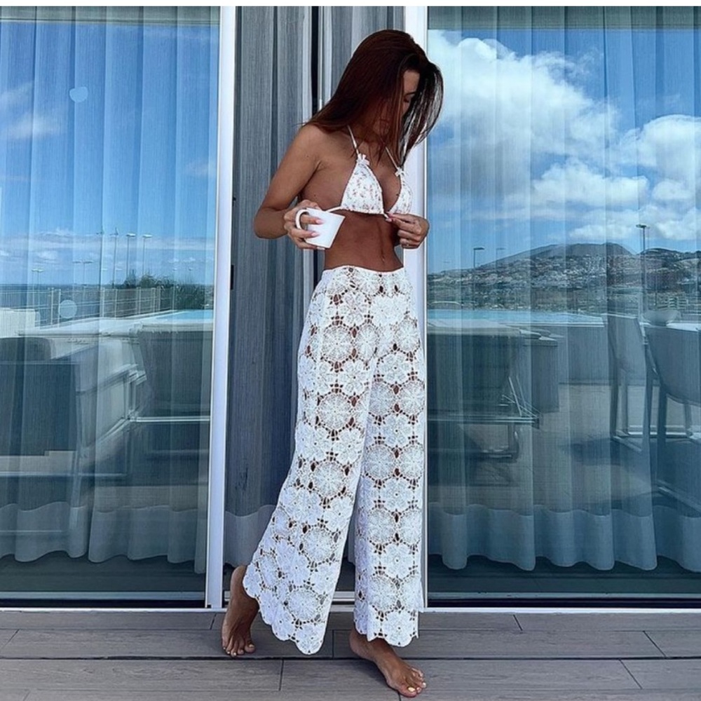 NWT Zara Crochet Knit Pants